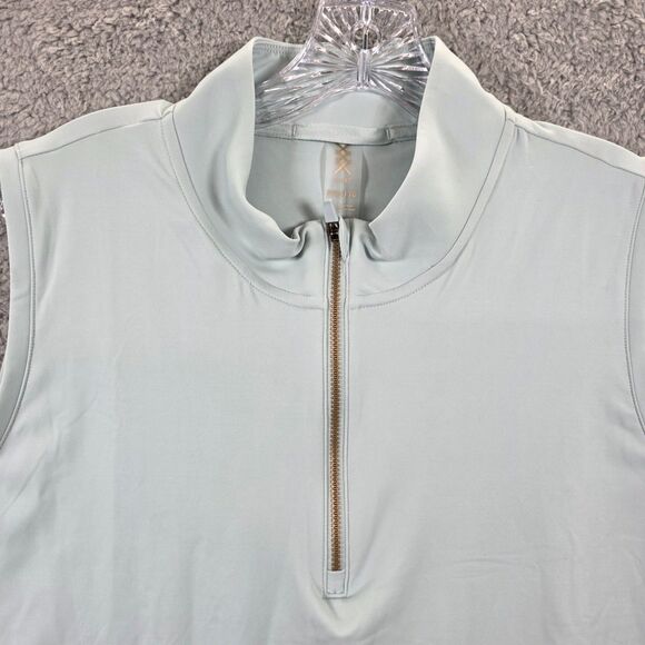 NWT Rhone Course to Court Sleeveless Zip Mock Blue Cloud Neck Pullover Size XXL - Picture 3 of 14